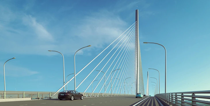 Phối cảnh cầu Long Hưng với thiết kế hình 'bảo kiếm' nối Đồng Nai và TP.HCM - Ảnh 3.