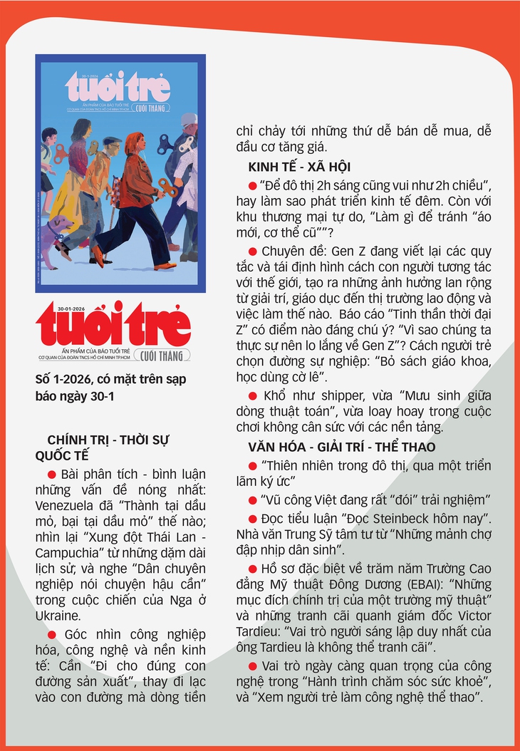 Mời bạn đón đọc Tuổi Trẻ Cuối Tháng số 1-2026 - Ảnh 2.