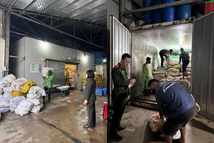 Phát hiện cơ sở trữ, chế biến hàng chục tấn lòng heo không rõ nguồn gốc ở Hà Nội - Ảnh 4.