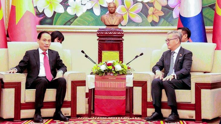 Đặc phái viên của Tổng Bí thư Tô Lâm đến Vientiane chúc mừng Đại hội Đảng lần thứ XII của Lào - Ảnh 2.