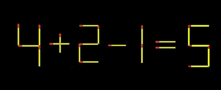 Thử tài IQ: Di chuyển một que diêm để 4+21=6 thành phép tính đúng - Ảnh 1.