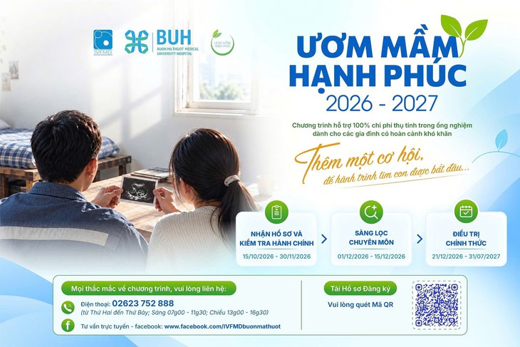 Ươm Mầm Hạnh Phúc 2027: Chương trình hỗ trợ thụ tinh ống nghiệm cho gia đình khó khăn - Ảnh 1.