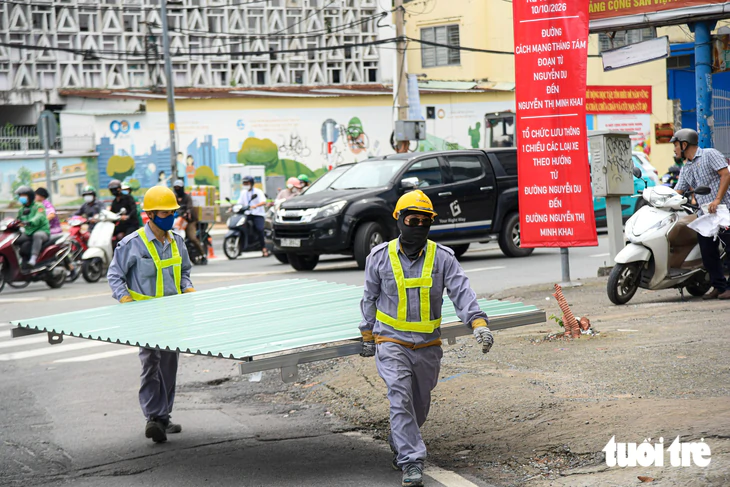 Một số đoạn Nguyễn Thị Minh Khai, Cách Mạng Tháng Tám ở TP.HCM đã thành đường một chiều làm metro số 2 - Ảnh 3.