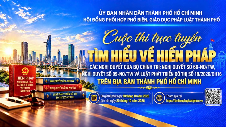 TP.HCM tổ chức thi trực tuyến tìm hiểu Hiến pháp, Luật Phát triển đô thị - Ảnh 1.