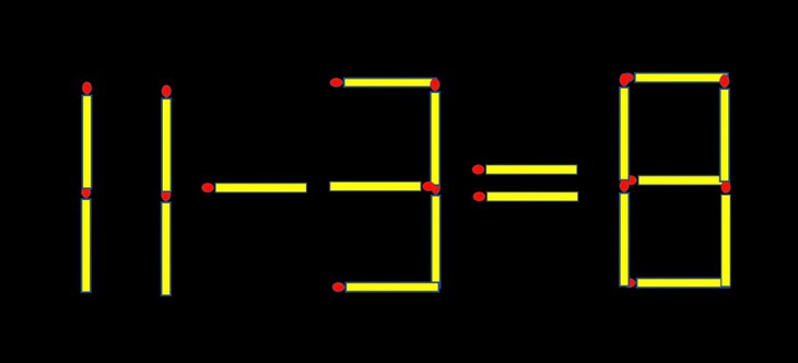 Thử tài IQ: Di chuyển một que diêm để 6+8=5 thành phép tính đúng - Ảnh 1.