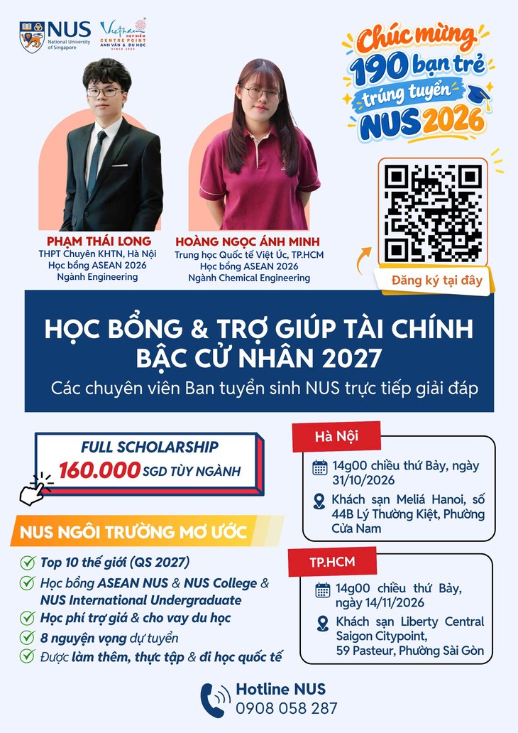 Học bổng & tuyển sinh NUS 2027 có gì mới? - Ảnh 1.