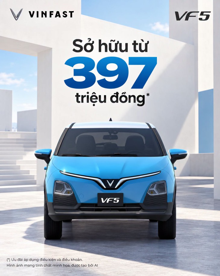 Tin tức giá xe: VinFast VF 5 giảm gần trăm triệu, thực tế còn từ dưới 400 triệu - Ảnh 1.