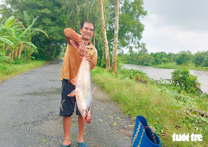Đẩy côn, cất vó mùa nước nổi tràn đồng dính cá đồng phát ham - Ảnh 1.