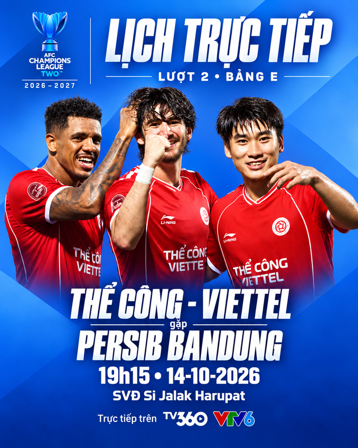 Lịch trực tiếp AFC Champions League Two: Thể Công - Viettel gặp Persib Bandung - Ảnh 1.