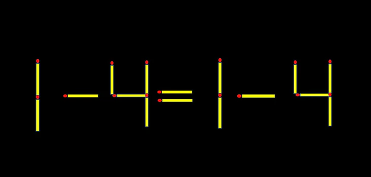 Thử tài IQ: Di chuyển một que diêm để 7-4=14 thành phép tính đúng - Ảnh 1.