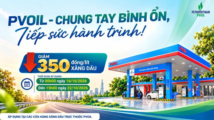 PVOIL giảm giá 350 đồng/lít xăng dầu tại 1.100 cửa hàng trên toàn quốc - Ảnh 1.