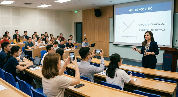 Chụp hình giảng viên đang dạy rồi đăng trên mạng xã hội, lỗi nhỏ cũng thành chuyện to - Ảnh 1.