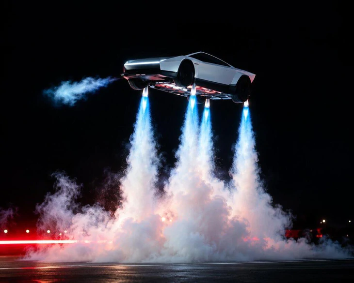 Tesla gây kinh ngạc với màn trình diễn ô tô bay - Ảnh 1.