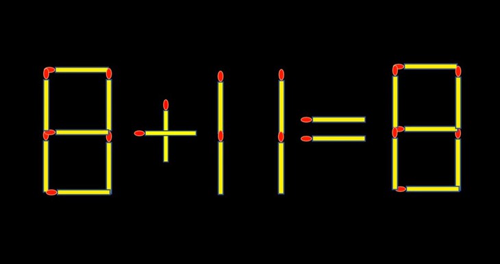 Thử tài IQ: Di chuyển một que diêm để 8+11=8 thành phép tính đúng - Ảnh 1.