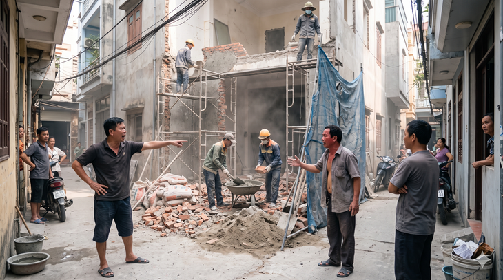 Hàng xóm xây nhà, ban đầu nhỏ nhẹ xin phép, sau đó lấn ranh và kiện ngược lại nhà tôi - Ảnh 1.