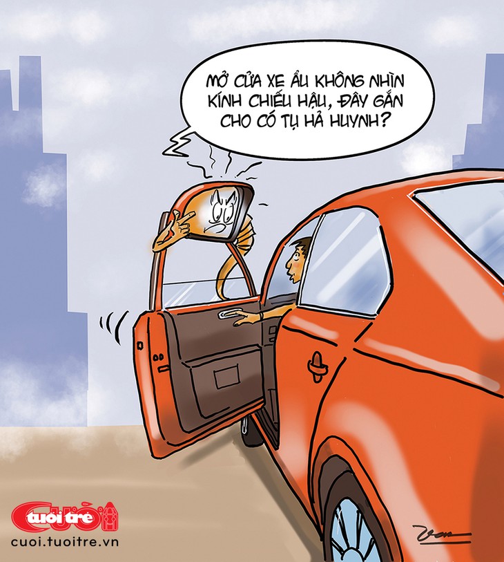 Mở cửa ô tô kiểu 'tự hại mình, hại luôn người khác' - Ảnh 1.