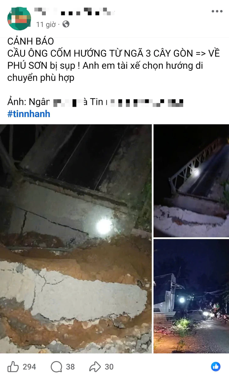 Thông tin cầu Ông Cốm bị sập ở Vĩnh Long là sai sự thật - Ảnh 3.