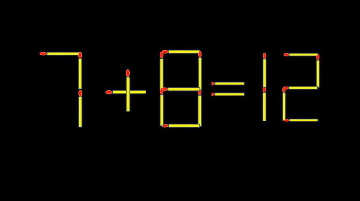 Thử tài IQ: Di chuyển một que diêm để 7+8=12 thành phép tính đúng - Ảnh 1.