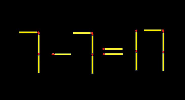 Thử tài IQ: Di chuyển một que diêm để 7-7=17 thành phép tính đúng - Ảnh 1.