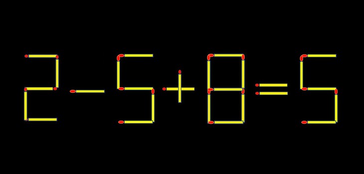 Thử tài IQ: Di chuyển một que diêm để 26+8=5 thành phép tính đúng - Ảnh 1.