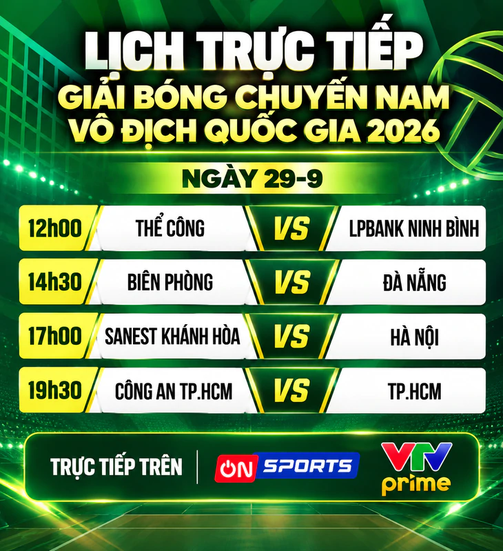 Lịch trực tiếp Giải bóng chuyền nam vô địch quốc gia ngày 29-10 - Ảnh 1.