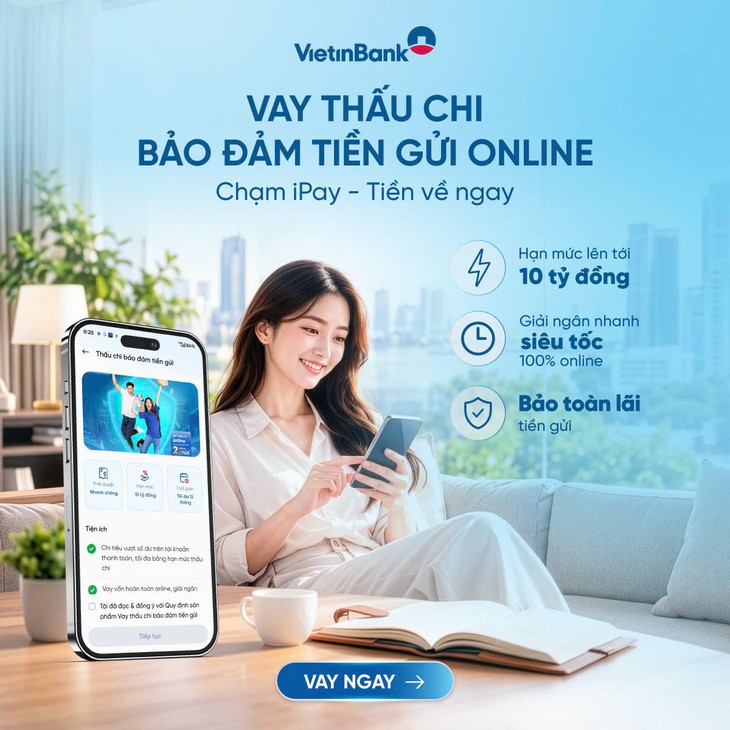 VietinBank ra mắt sản phẩm vay thấu chi bảo đảm bằng tiền gửi trực tuyến - Ảnh 2.