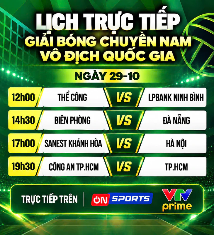 Lịch trực tiếp Giải bóng chuyền nam vô địch quốc gia ngày 29-10 - Ảnh 2.
