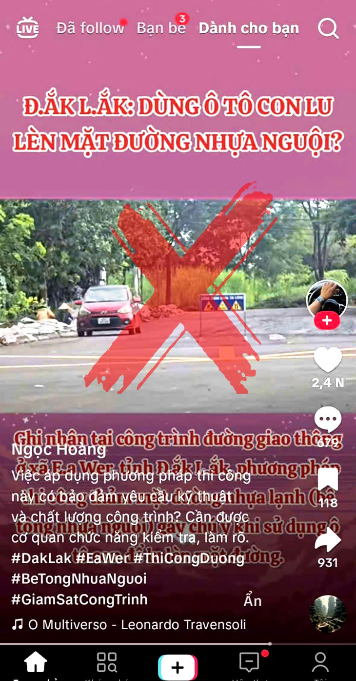 ô tô con lu lèn đường nhựa nguội, xã ở Đắk Lắk họp khẩn bác tin - Ảnh 2.