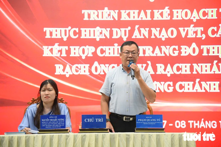 Phường Chánh Hưng thông tin thu hồi đất, lắng nghe nguyện vọng người dân bị ảnh hưởng của dự án cải tạo rạch Ông Bé - Ảnh 1.