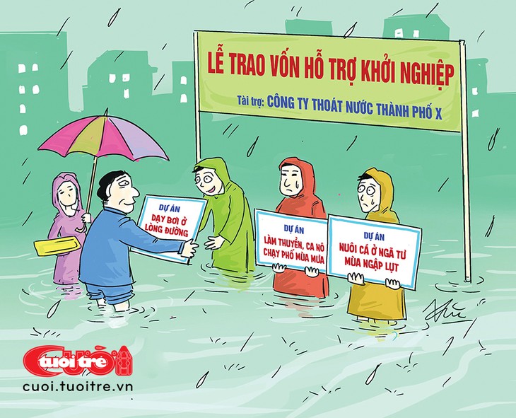 Công ty thoát nước trao vốn khởi nghiệp mùa mưa - Ảnh 1.