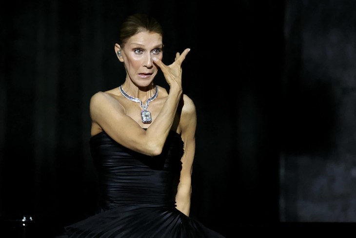 Céline Dion té ngã trên sân khấu concert tại Paris - Ảnh 2.