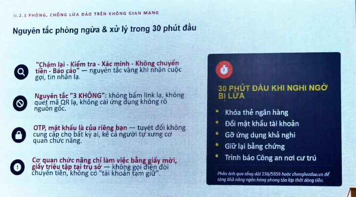 Công an TP.HCM chia sẻ 5 nguyên tắc vàng phòng, chống lừa đảo trên không gian mạng - Ảnh 2.