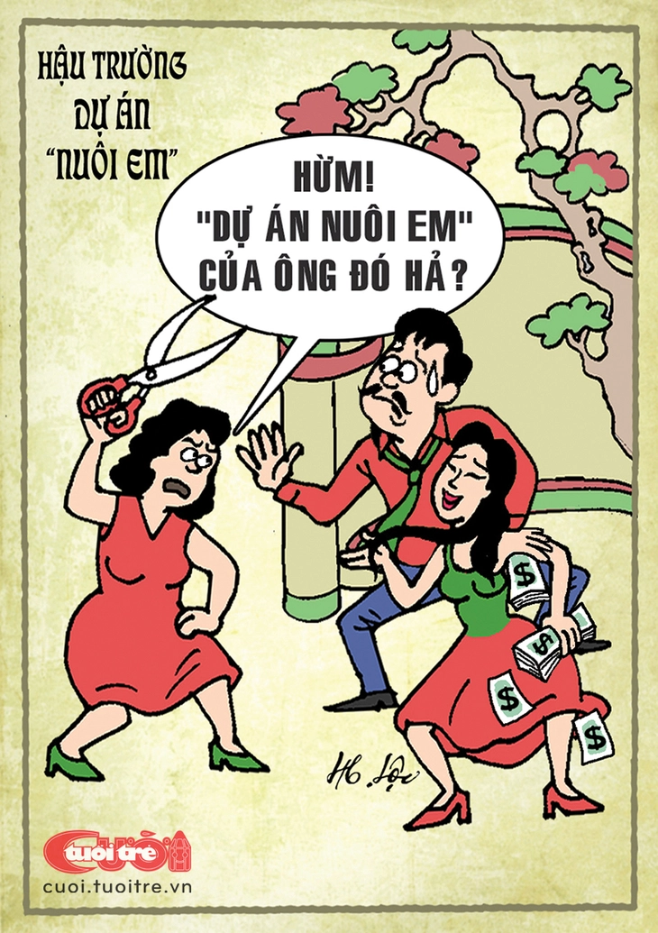 Tranh dân gian đánh ghen dự án 'Nuôi em' - Ảnh 1.