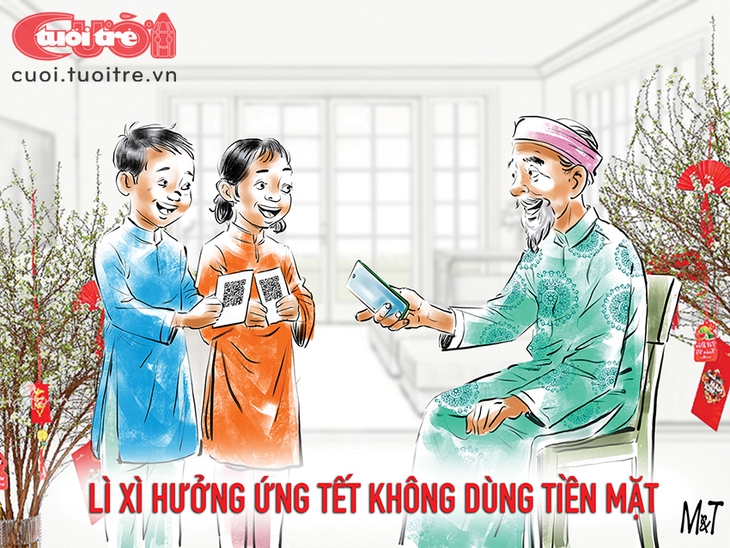 Lì xì hưởng ứng Tết không dùng tiền mặt - Ảnh 1.