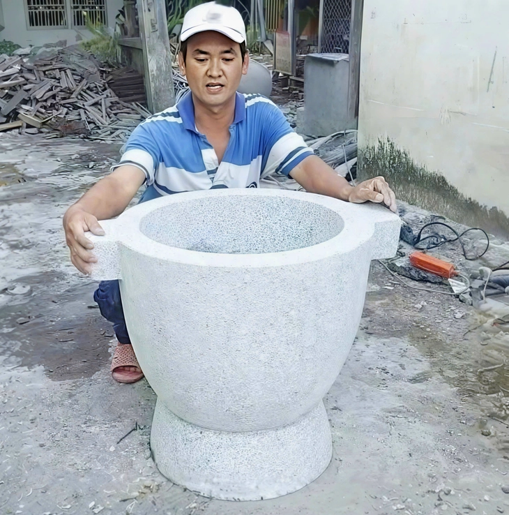 'Giữ lửa' nghề làm cối đá ở Thoại Sơn, An Giang - Ảnh 6.