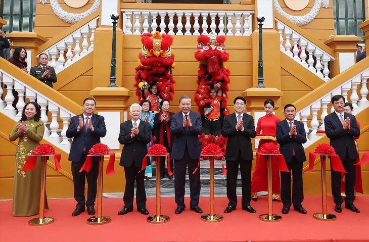Tổng Bí thư Tô Lâm, Chủ tịch nước Lương Cường dự khánh thành trụ sở làm việc cơ quan Chủ tịch nước - Ảnh 1.