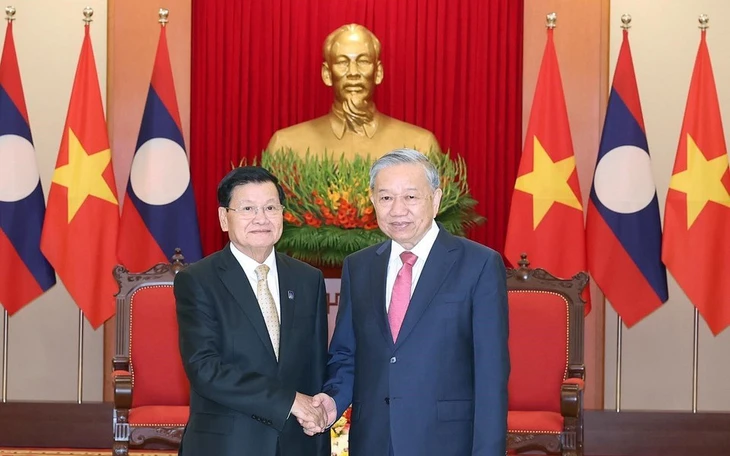 Tổng Bí thư Tô Lâm bắt đầu thăm cấp nhà nước Lào - Ảnh 2.