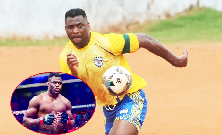 'Quái vật' võ đài Ngannou trở thành tiền đạo bóng đá - Ảnh 1.