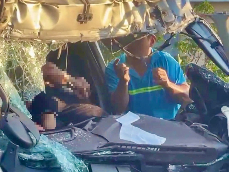 Tai nạn giữa xe tải và xe container, 1 tài xế thiệt mạng - Ảnh 2.