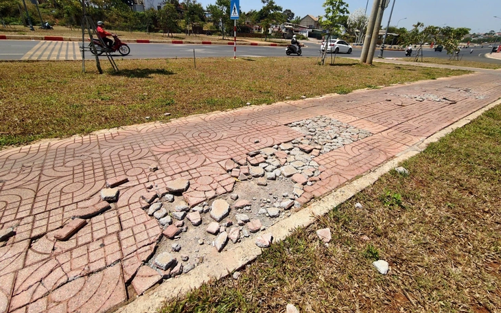 Vỉa hè đại lộ ngàn tỉ nứt toác, một phần do nhiều nhà hàng, quán cà phê trái phép - Ảnh 6.