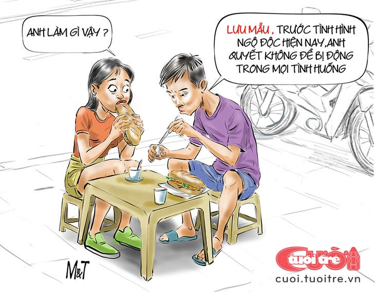 Chàng trai có hành động cực lạ khi đi ăn bánh mì với người yêu - Ảnh 1.