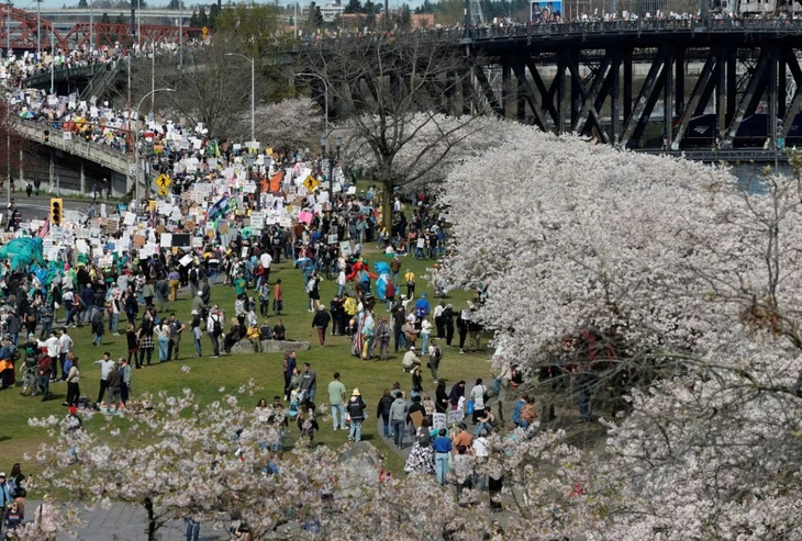Hàng triệu người Mỹ biểu tình 'No Kings' tại 50 bang, phản đối ông Trump - Ảnh 5. biểu tình - Ảnh 4.