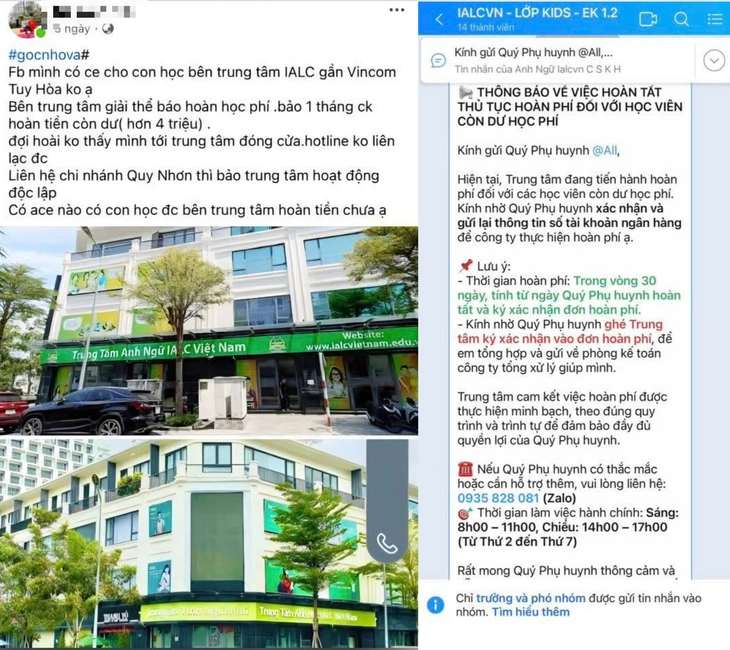 Trung tâm Anh ngữ IALC VN chưa hoàn trả học phí đã đóng cửa, số điện thoại giám đốc không gọi được - Ảnh 2.