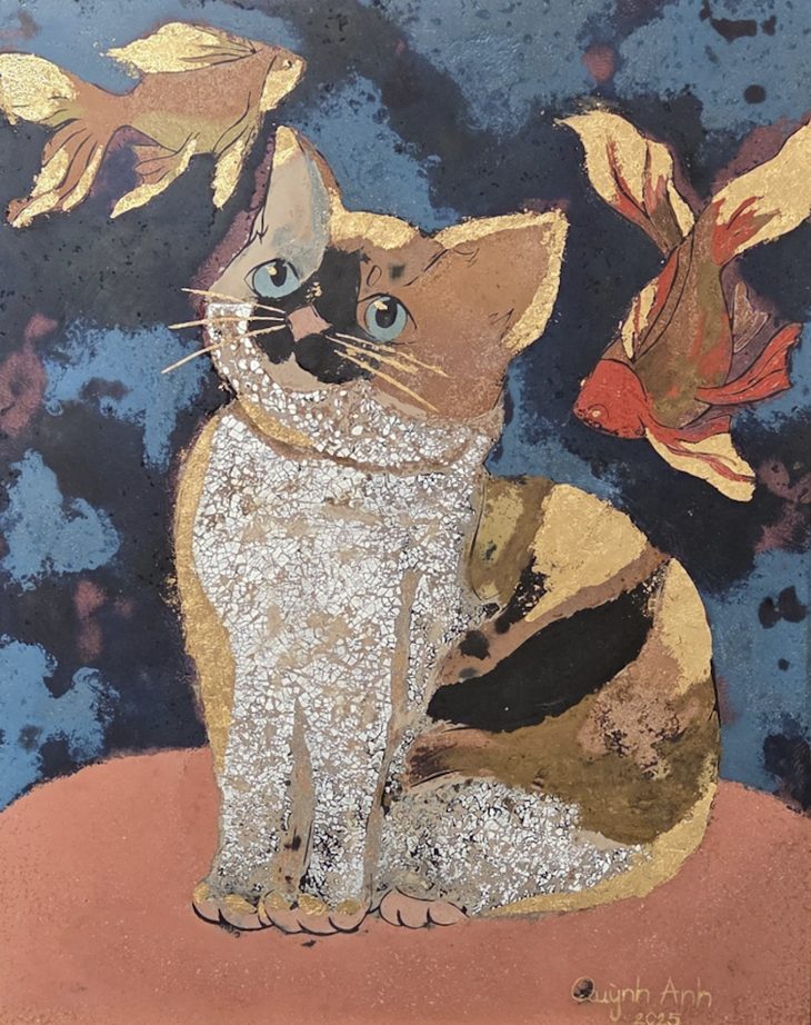 Khi tà áo dài trở thành ‘toan vẽ’ của nữ họa sĩ - Ảnh 8. áo dài - Ảnh 8.