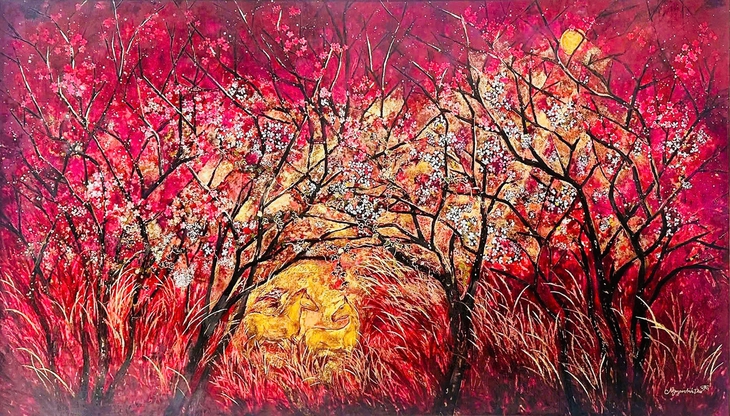 Khi tà áo dài trở thành ‘toan vẽ’ của nữ họa sĩ - Ảnh 4. áo dài - Ảnh 4.