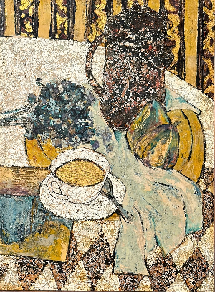 Khi tà áo dài trở thành ‘toan vẽ’ của nữ họa sĩ - Ảnh 9. áo dài - Ảnh 9.