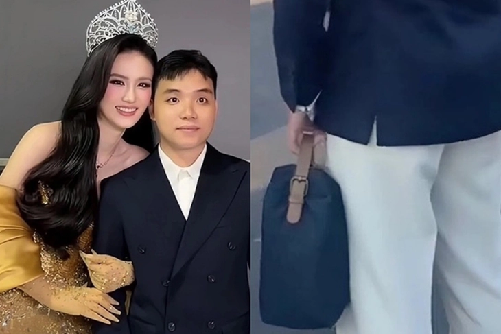 Bạn trai diện túi Dior do hoa hậu Ý Nhi tặng từ tiền làm thêm - Ảnh 1.