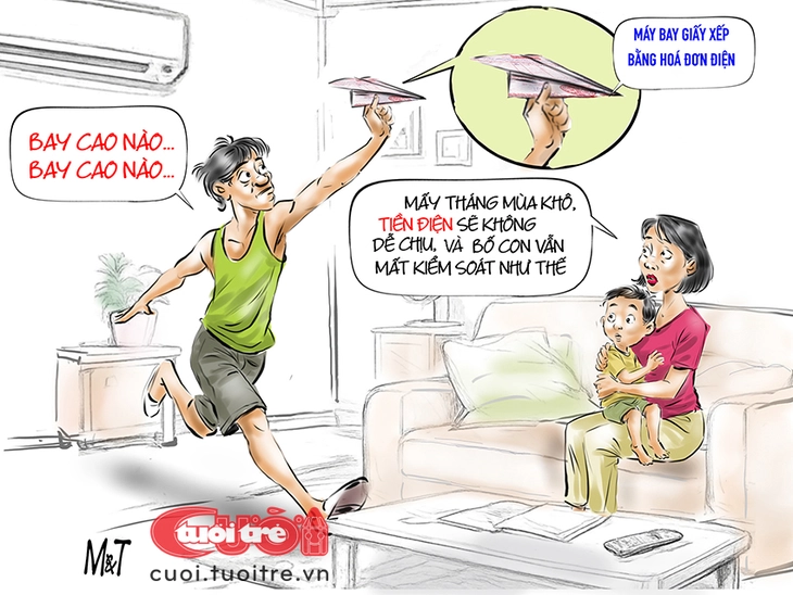 Ông bố 'chập cheng' vì tiền điện mùa nóng - Ảnh 1.