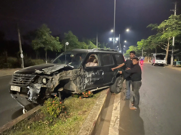 Không biết lái vẫn trộm ô tô, 2 thanh niên gây tai nạn rồi trèo cây trốn - Ảnh 1.