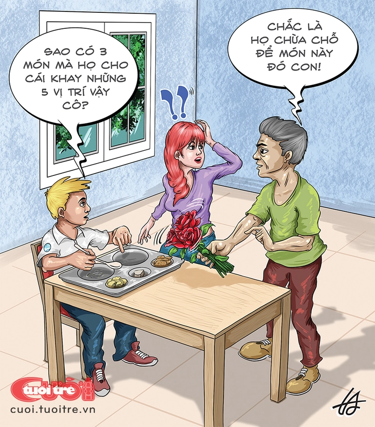 Khay cơm học sinh thay thịt gà bằng... hoa? - Ảnh 1.